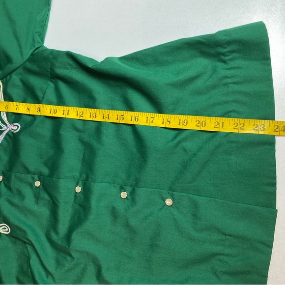 Vtg Tony Alamo Of Nashville Womens Shirt Green Embroidery Pearl Snaps Western M - Picture 9 of 10